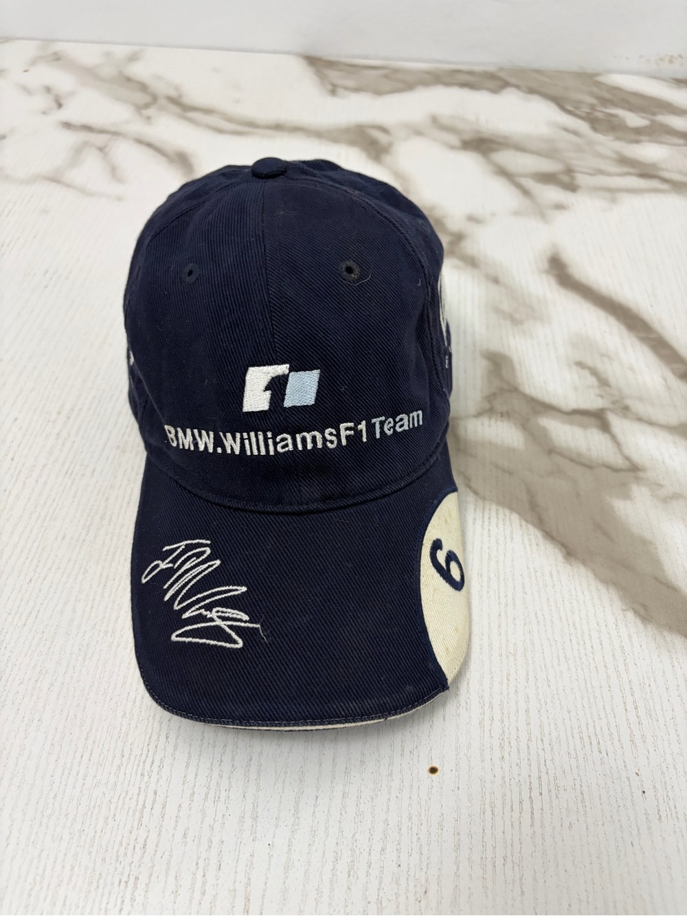 Vintage BMW Williams F1 Team Juan Pablo Montoya Cap Hat #6 HP WorldCom Blue Navy